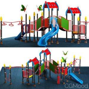 Kids Playground Equipment With Slide Climbing 08