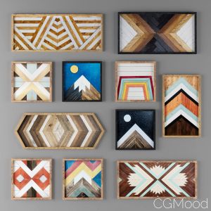 Geometric Wood Art_wood Wall Art_scandinavian_ikea