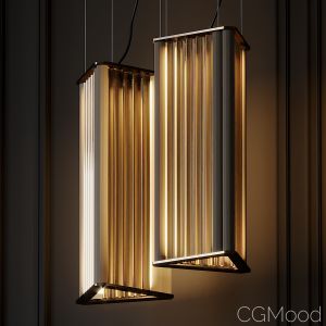 Venicem Numa Pendant Light In Brass And Glass By M