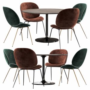 Gubi & Crate&barrel Nero Dining Set