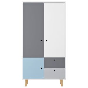 Vox Concept 2 Door Wardrobe In Grey & Blue