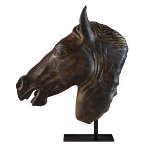 Greco-roman Horse Head Sculpture Fragment Rh