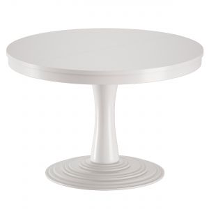 Aniston White 45" Round Extension Dining Table