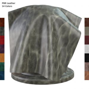 Leather | PBR | 14 Colors | 4K | PNG