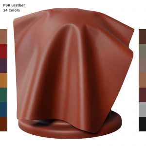 14 Leather Materials | Pbr | 4k | Png | Seamless