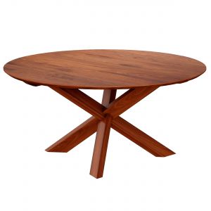 Apex  64" Walnut Round Dining Table