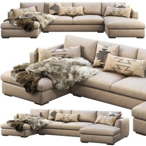 RH Modena Taper Arm U-chaise Sectional sofa