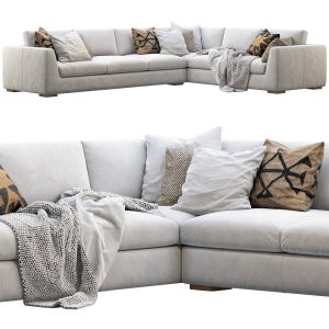 RH Modena Taper Arm L-sectional sofa