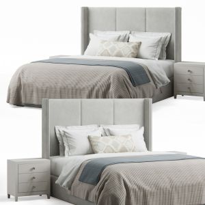 Striped Headboard Bed