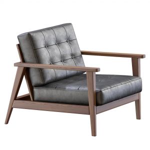 The Mid Century Show Wood Leathere Armchair