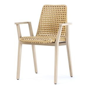 Scarlett Wooden Rattan Armchair Sr12