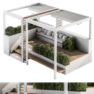 Roof Garden And Landscape Furniture With Pergola 7