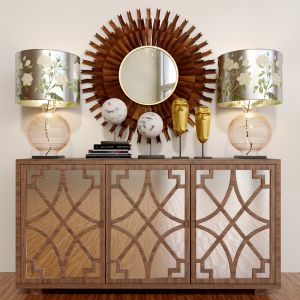 Luxury Chest Of Drawers With Decor And Lamp