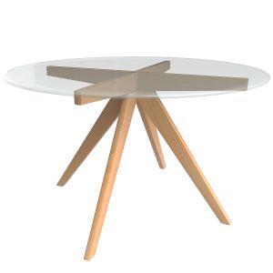 120cm Anders Round Glass-top Dining Table