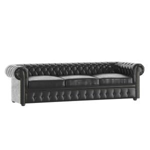 Black Classical Sofa 3 Places