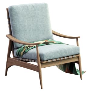 Mid Century Outdoor Show Wood Lounge Chair