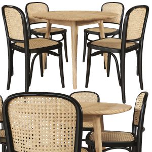 Dion Parquet Round Dining Table And Luca Dining Ch