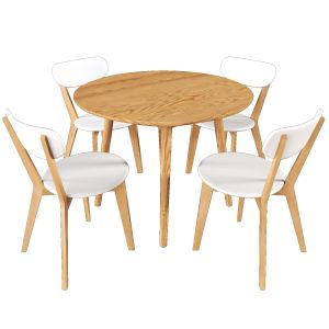 Dion Parquet Round Dining Table And Luca Oslo Dini