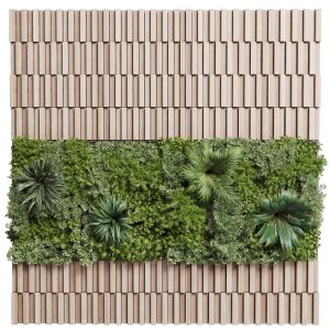 Wooden Panels And Vertical Wall Garden