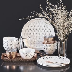 Tableware Set 01 - Black And White Crockery