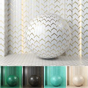 (4k)(5color)chevron Pattern & Gold Stainless Steel