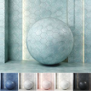 (4k)(6color)Sasha Hex Matte Porcelain Hexagon Tile