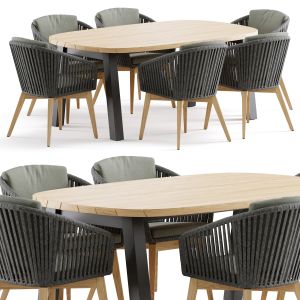 Outdoor Garden Woven Dining Set 2 By 4so