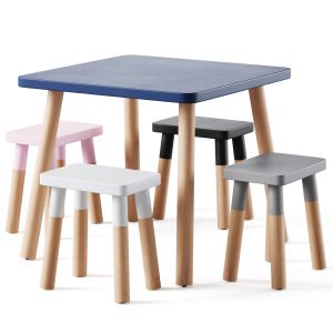 Nico & Yeye Peewee Square Kids Table And Chairs