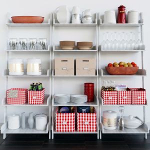 Large Rack With Dishes And Utensils For The Kitche