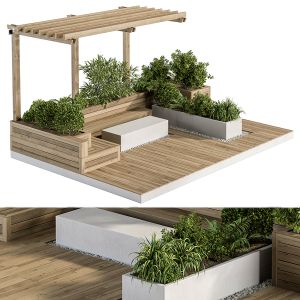 Roof Garden And Landscape Furniture With Pergola