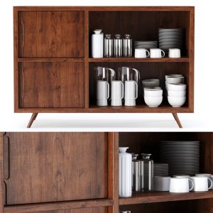 Oli Wooden Cabinet With Dishes