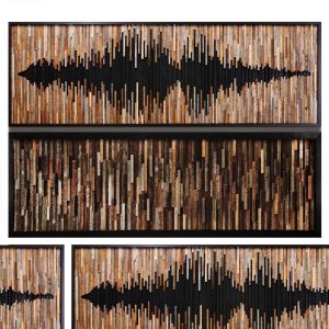 Wood Wall Art, Abstract Sound Wave