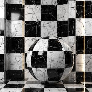 (4k)black And White Marble 01(seamless,pbr)