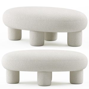 Tov Furniture Discus Boucle Ottoman