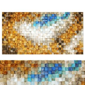 Wall Decor, Picture, Wooden Blocks, Mosaic, Panels