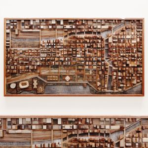 Wood Wall Art Of Chicago Cityscape