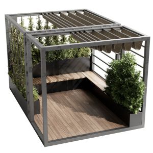 Landscape Furniture With Pergola And Roof Garden 0