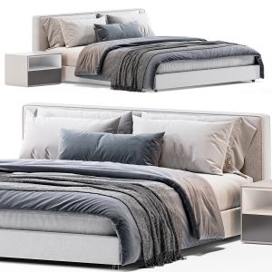 West Elm Flanged Edge Upholstered Bed