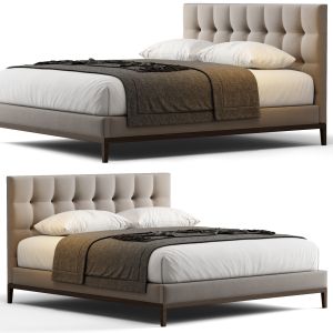 Rh Box-tufted Bed - Oak Base