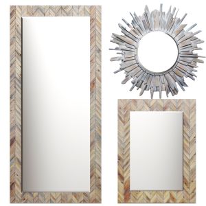 Set Of Mirrors From Renwil, Wooden, Solar, Eco