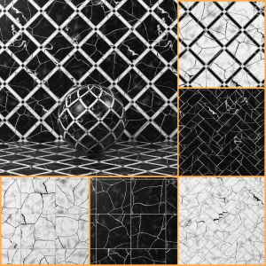 (4k)(6color)(3 Patterns)black And White Marble Vol