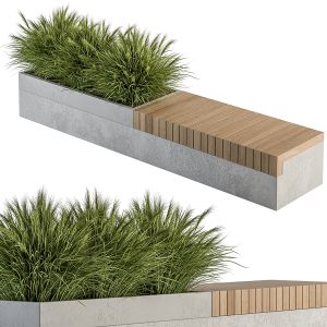 Urban Furniture / Architecture Bench With Plants