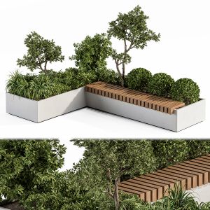 Urban Furniture Architecture Bench With Plants 17