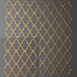 Lattice, Panel, Luxury, Wall Decor, Golden