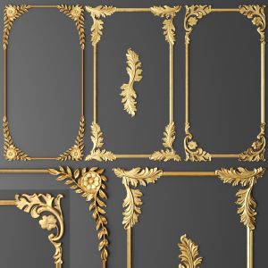 Stucco Molding, Rosette, Luxury, Gold Decor