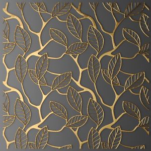 Lattice, Panel, Art, Wall Decor, gold, leaves