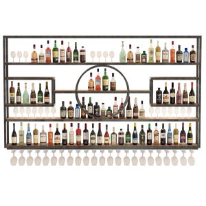 Large Rack With Alcohol In The Bar