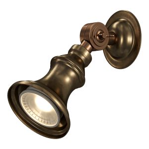 Accra Traditional Adjustable Brass Wall Spotlight