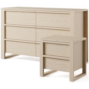 Gemini Kids Wide Dresser And Nightstand