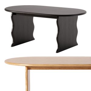 Wave Hardwood Oval Dining Table